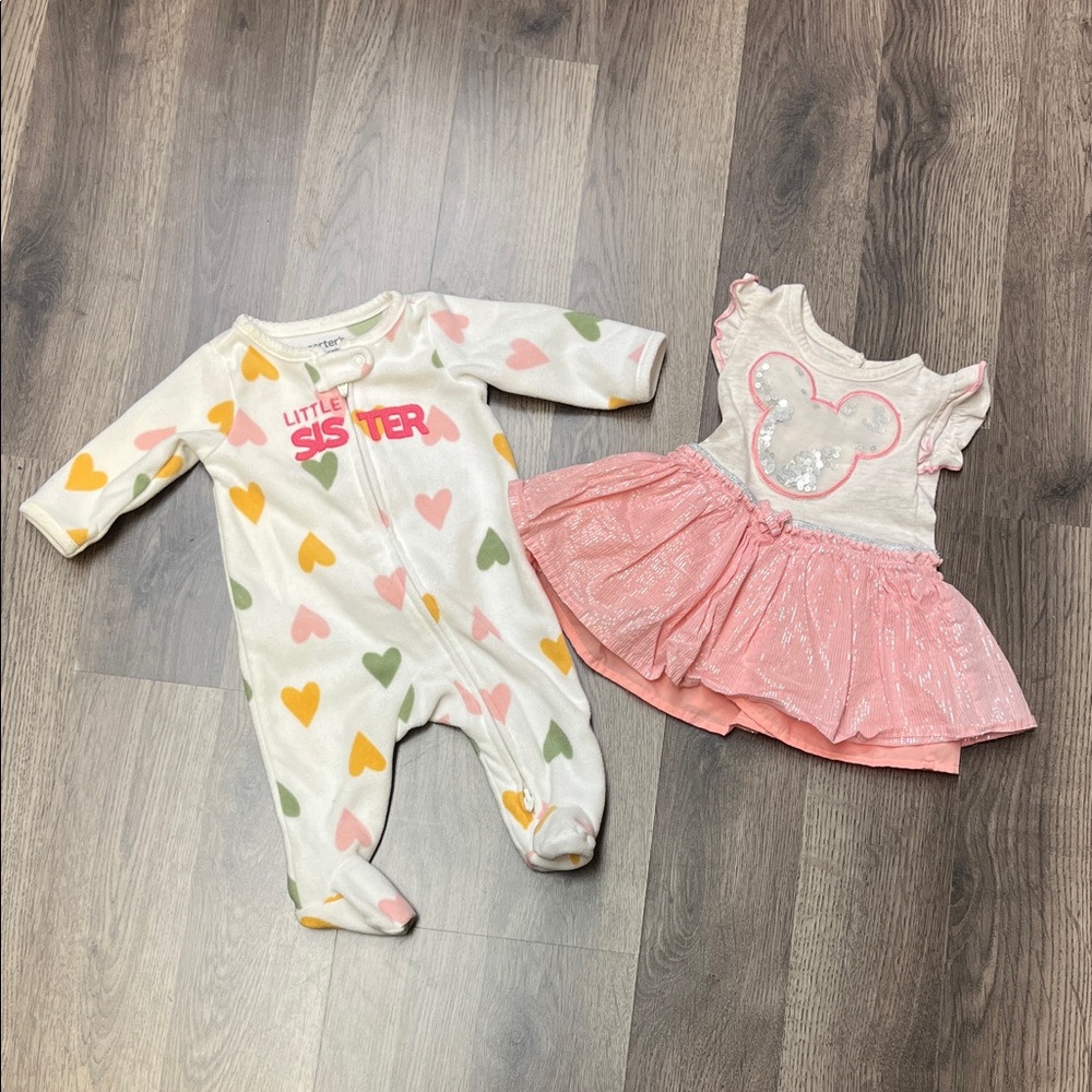 Disney baby dress 0/3 month Little Sister carters size newborn